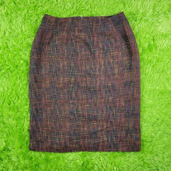 Vintage Doncaster Green Multicolor Pencil Skirt, 12 - Picture 1 of 4